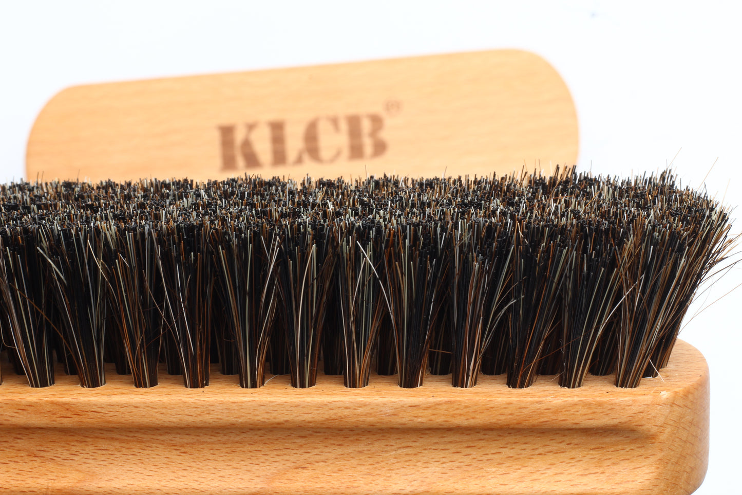 KLCB Leather & Textile Cleaning Brush Boar Bristle Brush with Wood Handle