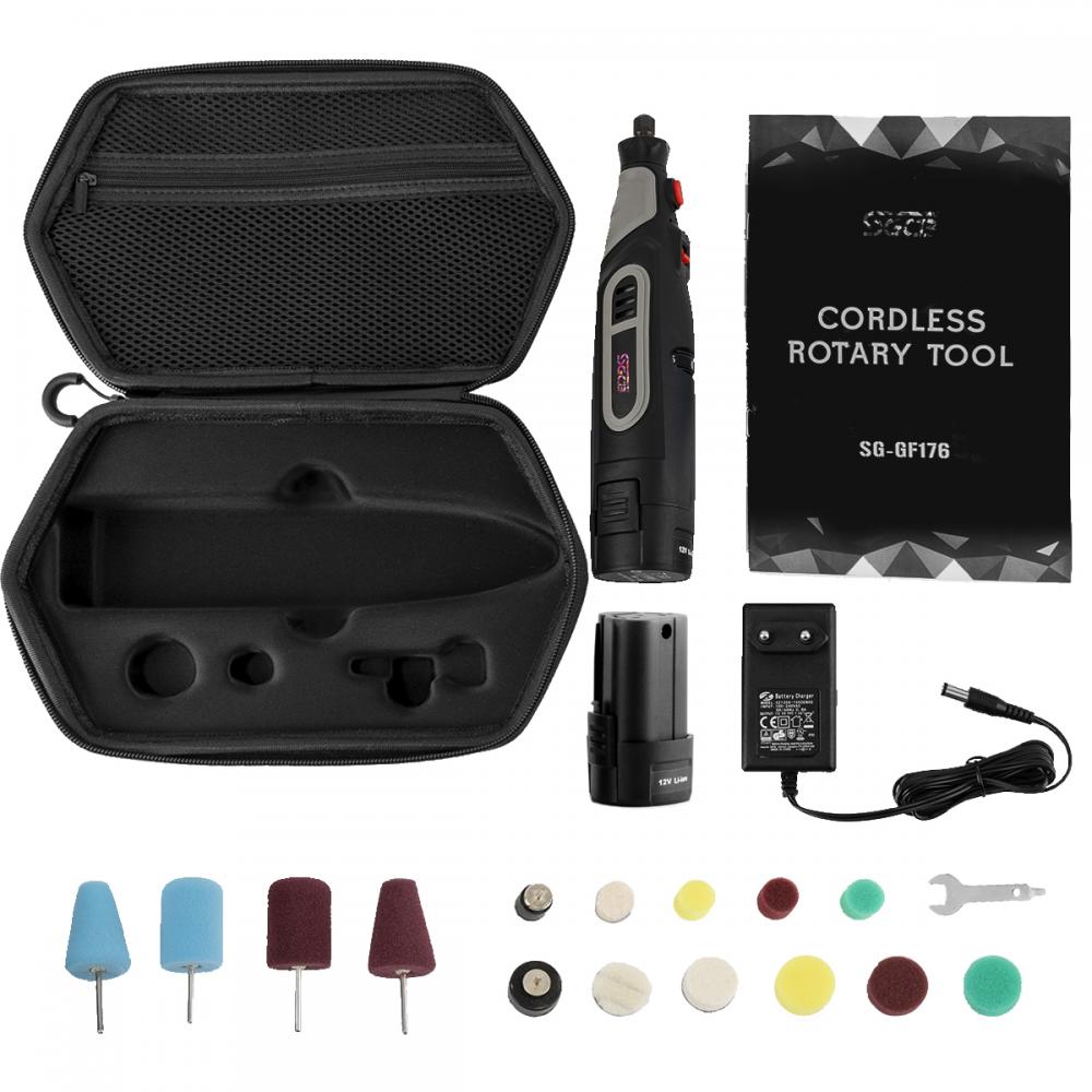 SGCB Powerful Mini Detail Polisher Kit - Cordless Rotary Tool 12V Nano Polisher