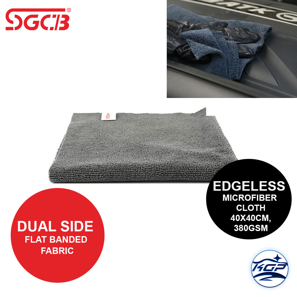 SGCB Edgeless Car Wash Drying Microfiber Towels 40x40cm,380gsm/Grey