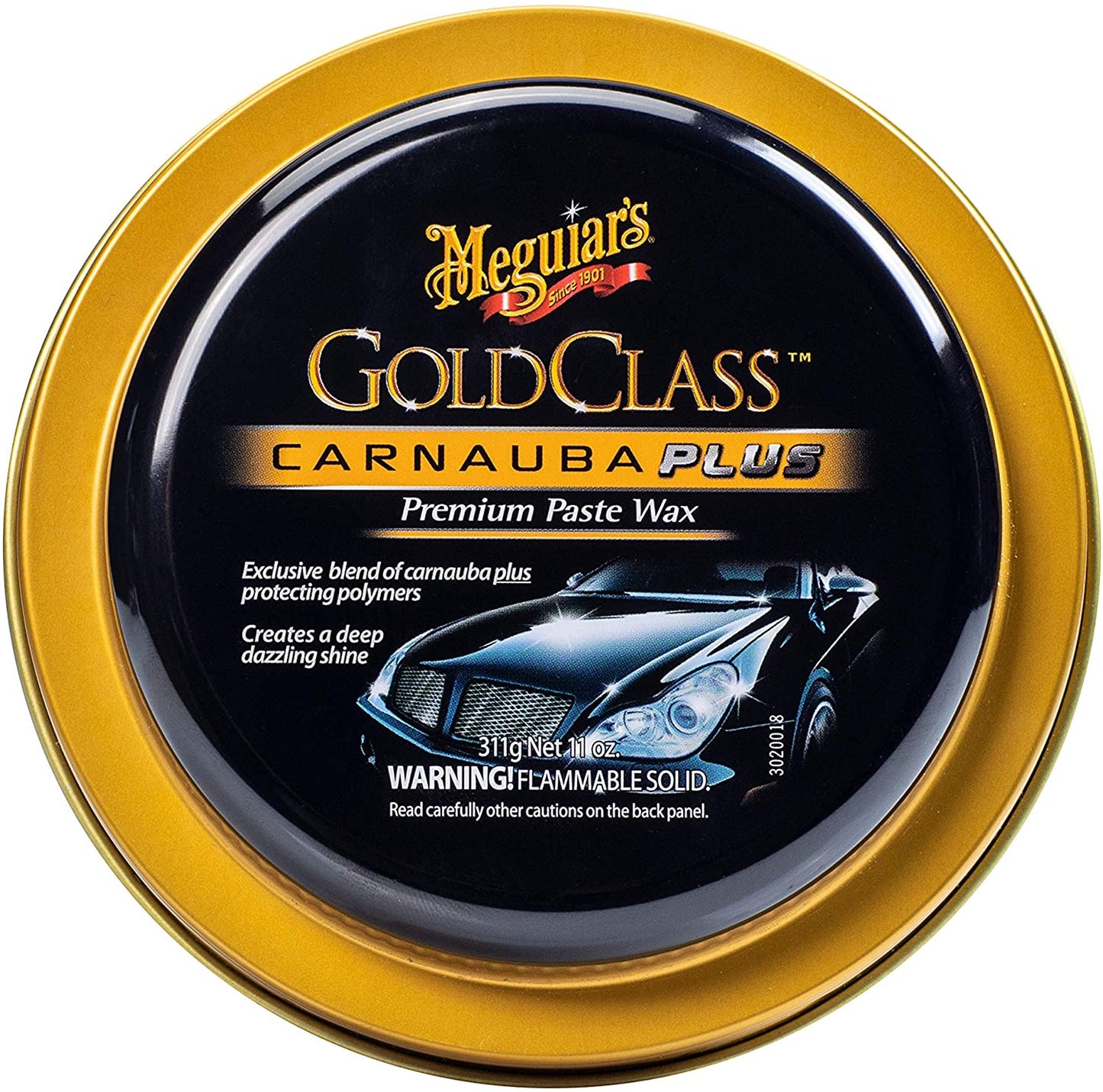 Meguiar's Gold Class Carnauba Plus Premium Paste Wax – Creates a Deep Dazzling Shine – G7014J, 11 oz