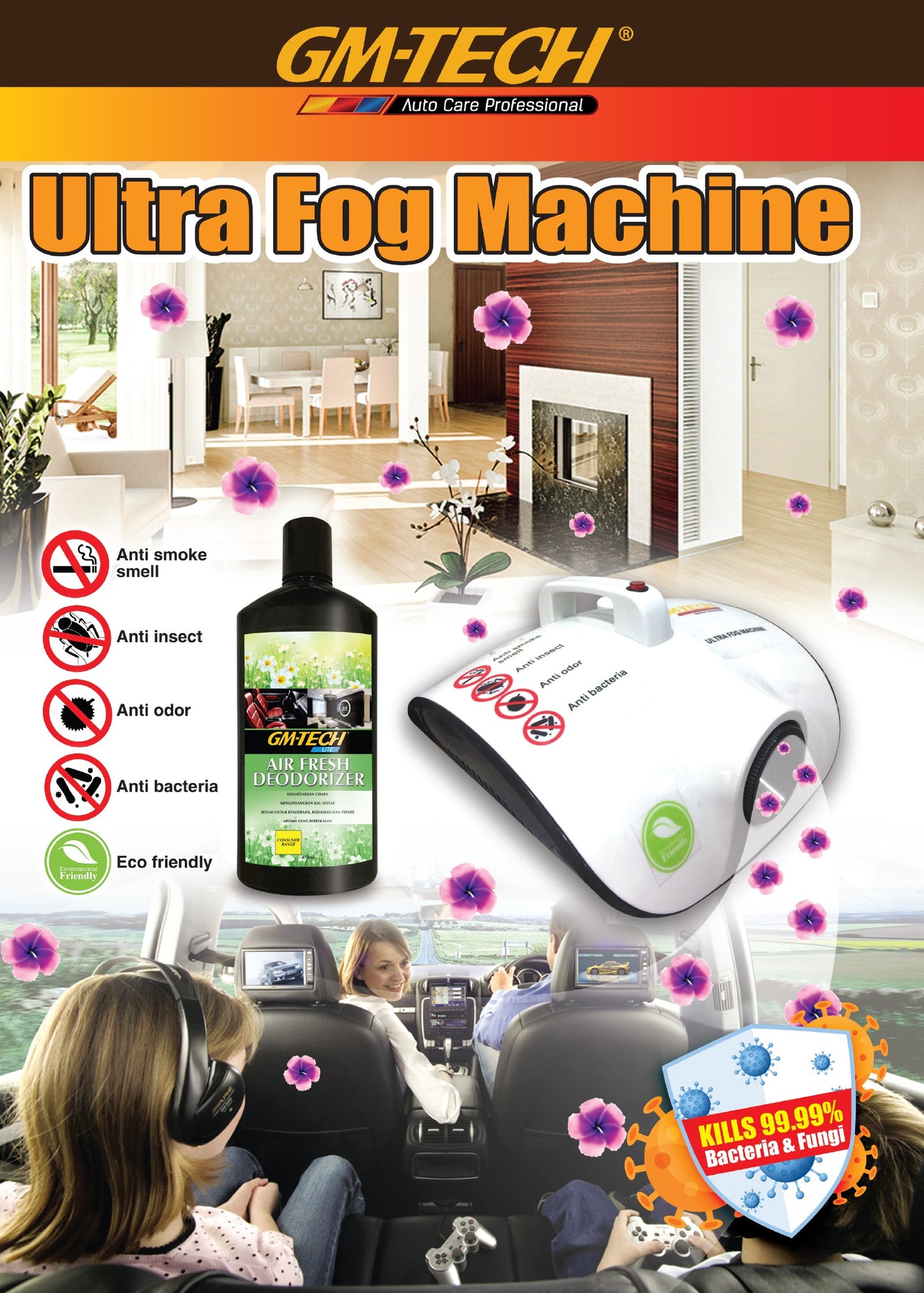 GM Tech Air Fresh Deodorizer Nano Mist Anti-Bacterial Fog Solution